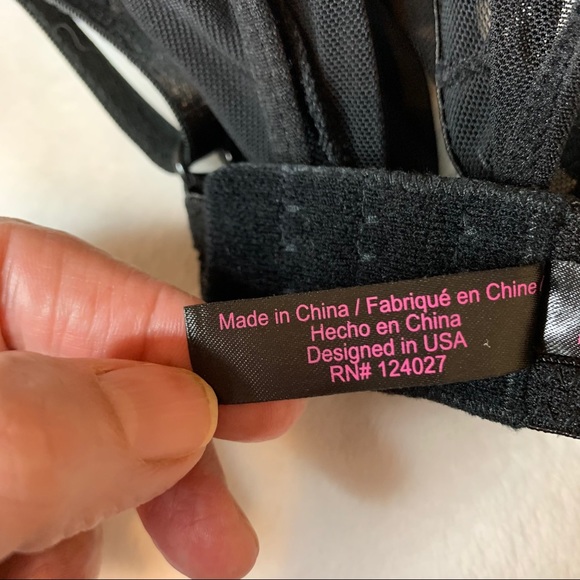 Black Fuschia Secret Lace Lingerie Blue Corset with Garters - Picture 12 of 16